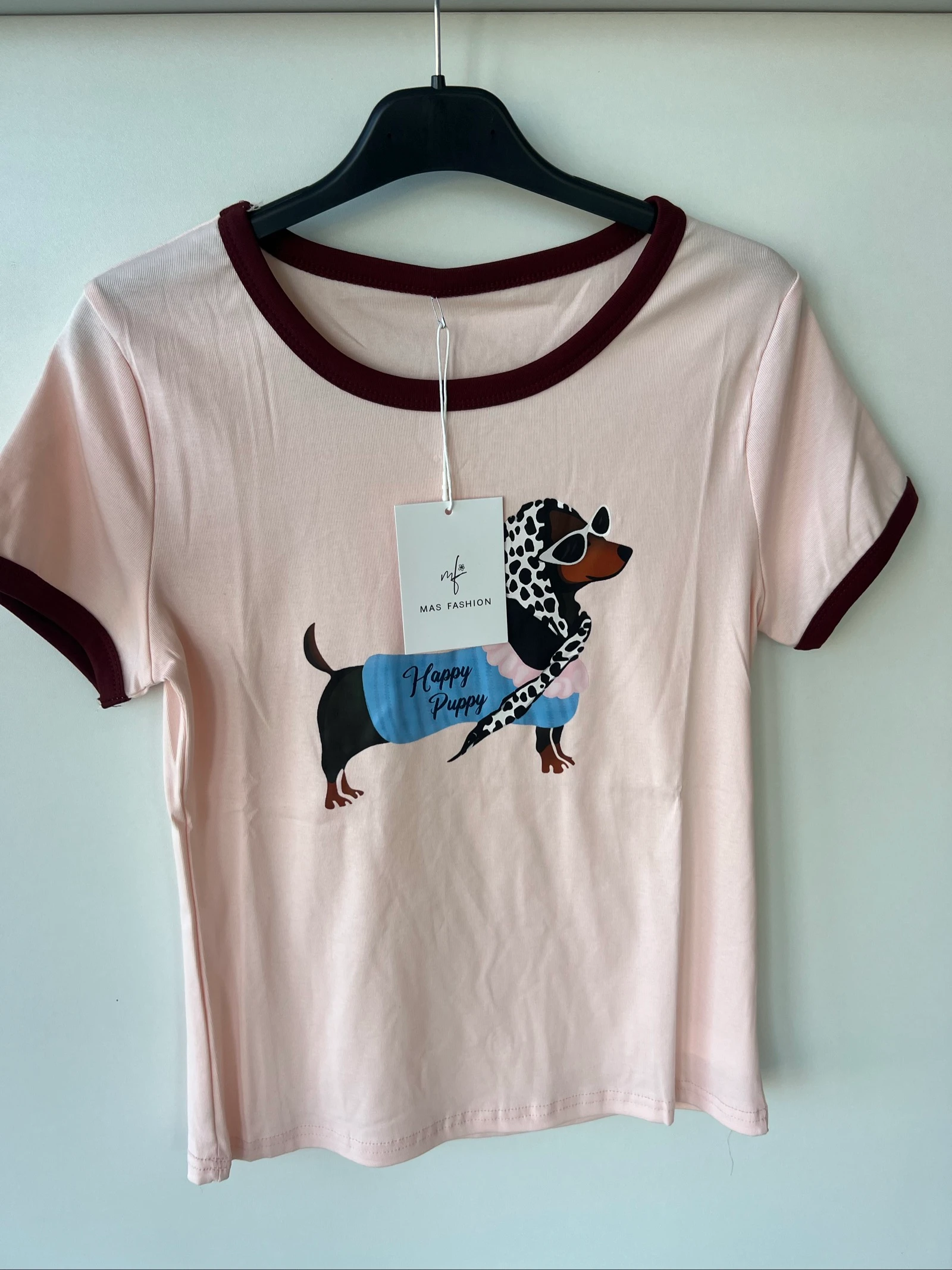 🐶 T-shirt Happy Puppy | Tamanho P/M 🩷